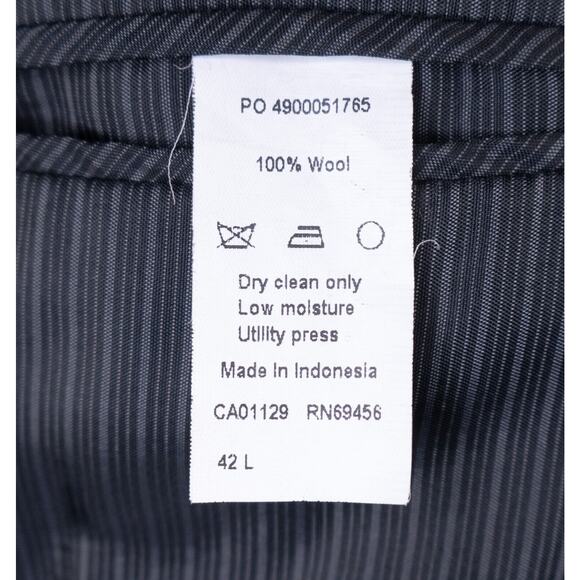 Calvin Klein SLIM Fit 42L Gray Sport Coat Suit Blazer Jacket Solid Sz Two Button - Picture 12 of 14